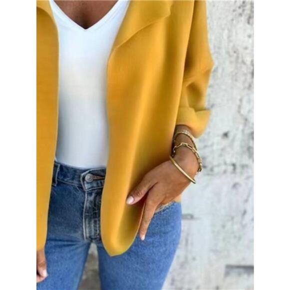 Full Size Open Front 3/4 Sleeve Casual Cardigan Plus Size - Picture 4 of 16